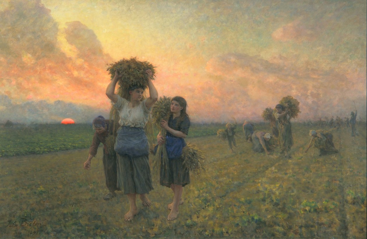 De sista insamlingarna, 1895 av Jules Breton