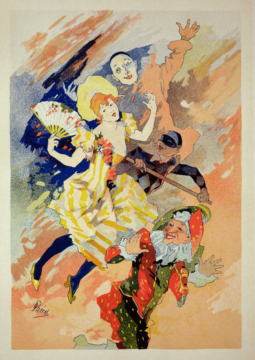 Reproduktion av en affisch för en pantomime, 1891 av Jules Cheret