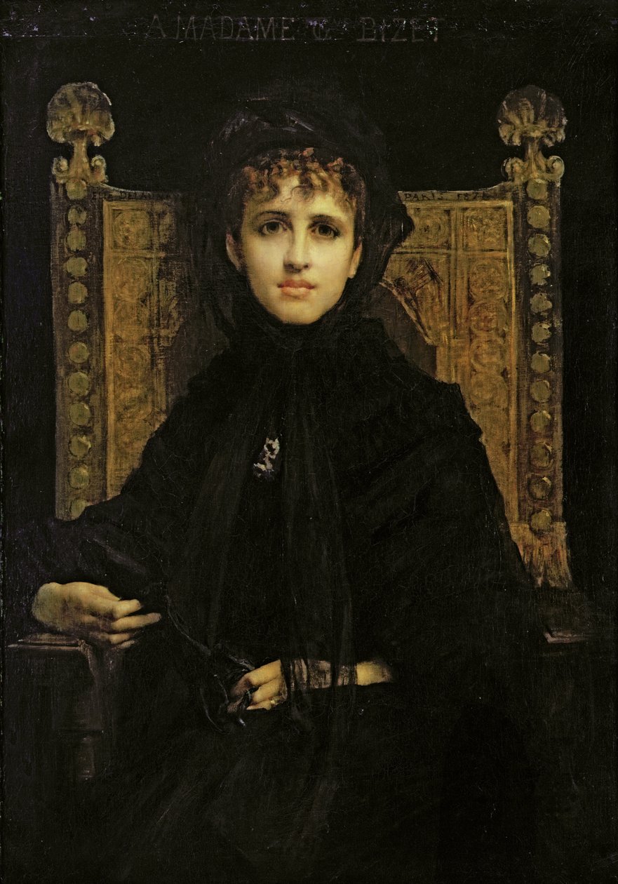 Porträtt av Madame Georges Bizet (1849-1926) 1878 av Jules Elie Delaunay