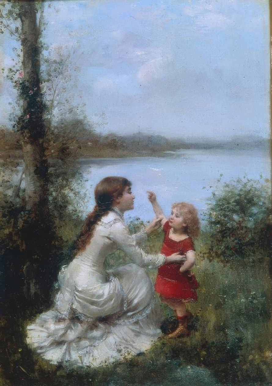 Leker vid sjön av Jules Frederic Ballavoine