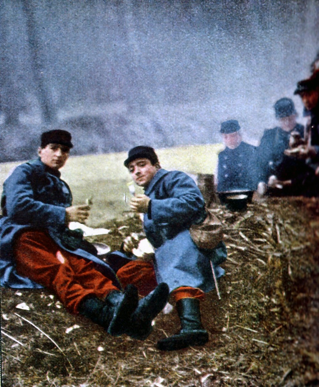 Franska soldater, Marne, september 1914 (autokrom) av Jules Gervais Courtellemont