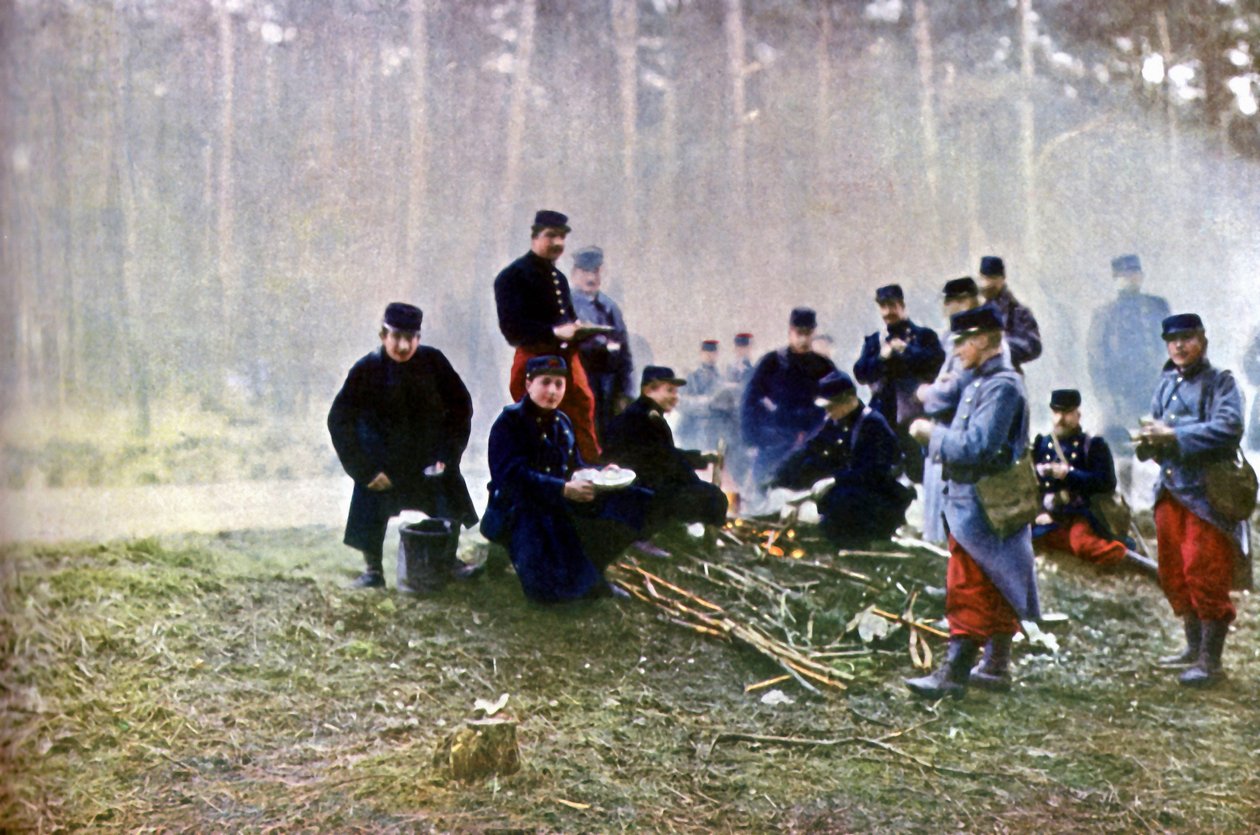 Franska soldater, Marne, september 1914 (autokrom) av Jules Gervais Courtellemont