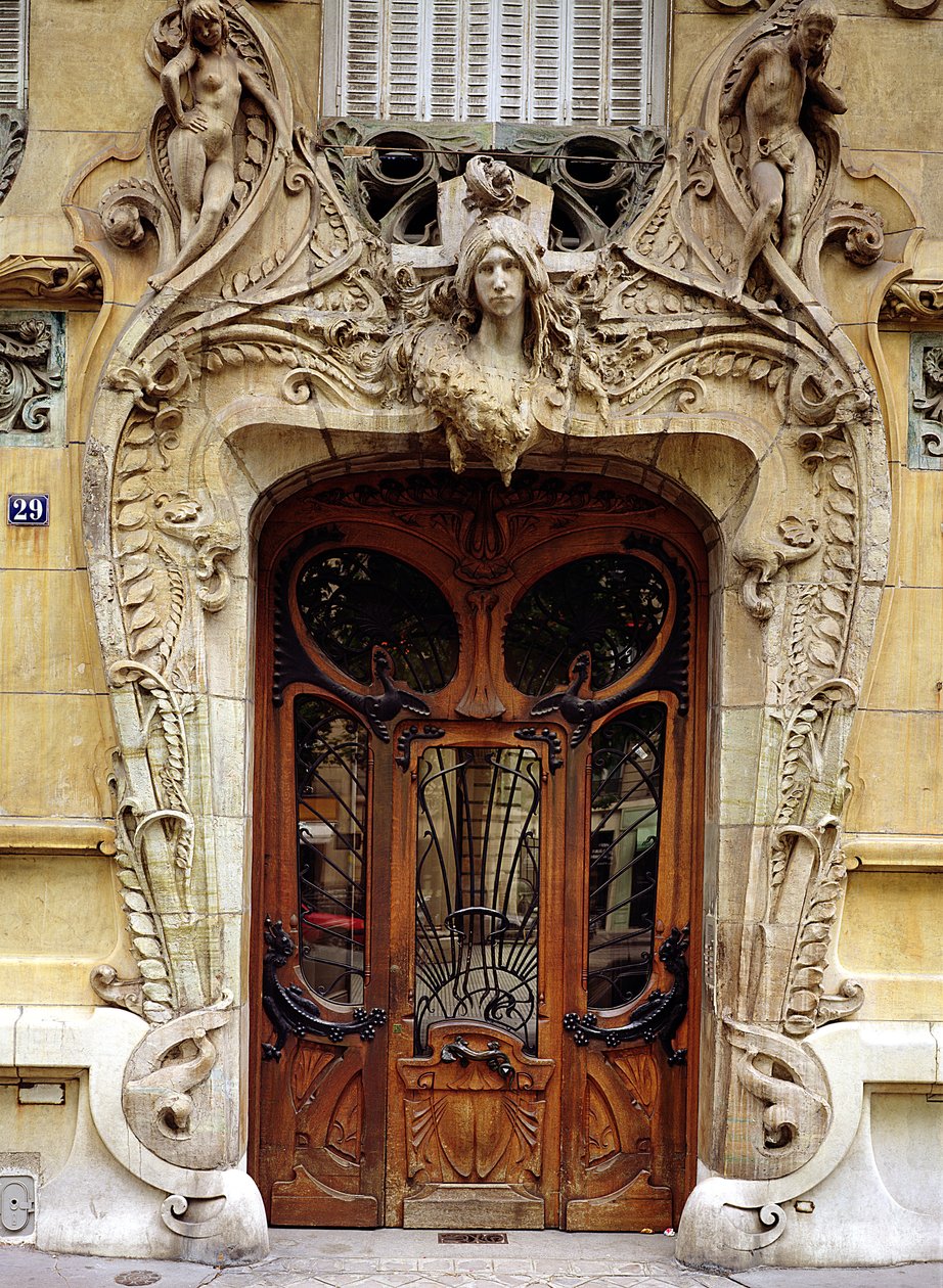 Entrédörr till lägenheterna på 29 Avenue Rapp, designad 1901 av Jules Lavirotte