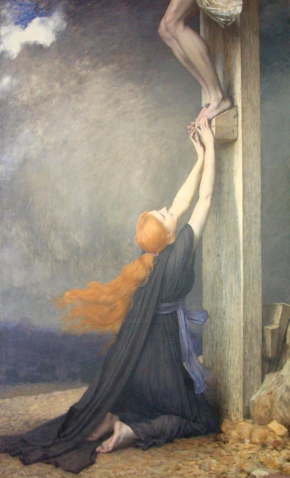  The Sorrows of Mary MagdalenenEspanol: El Dolor de Maria Magdalenan av Jules Joseph Lefebvre