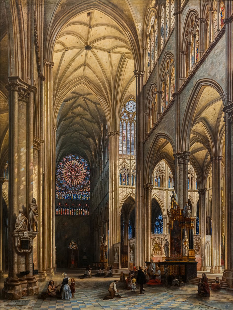 Interiör av katedralen i Amiens av Jules Victor Genisson