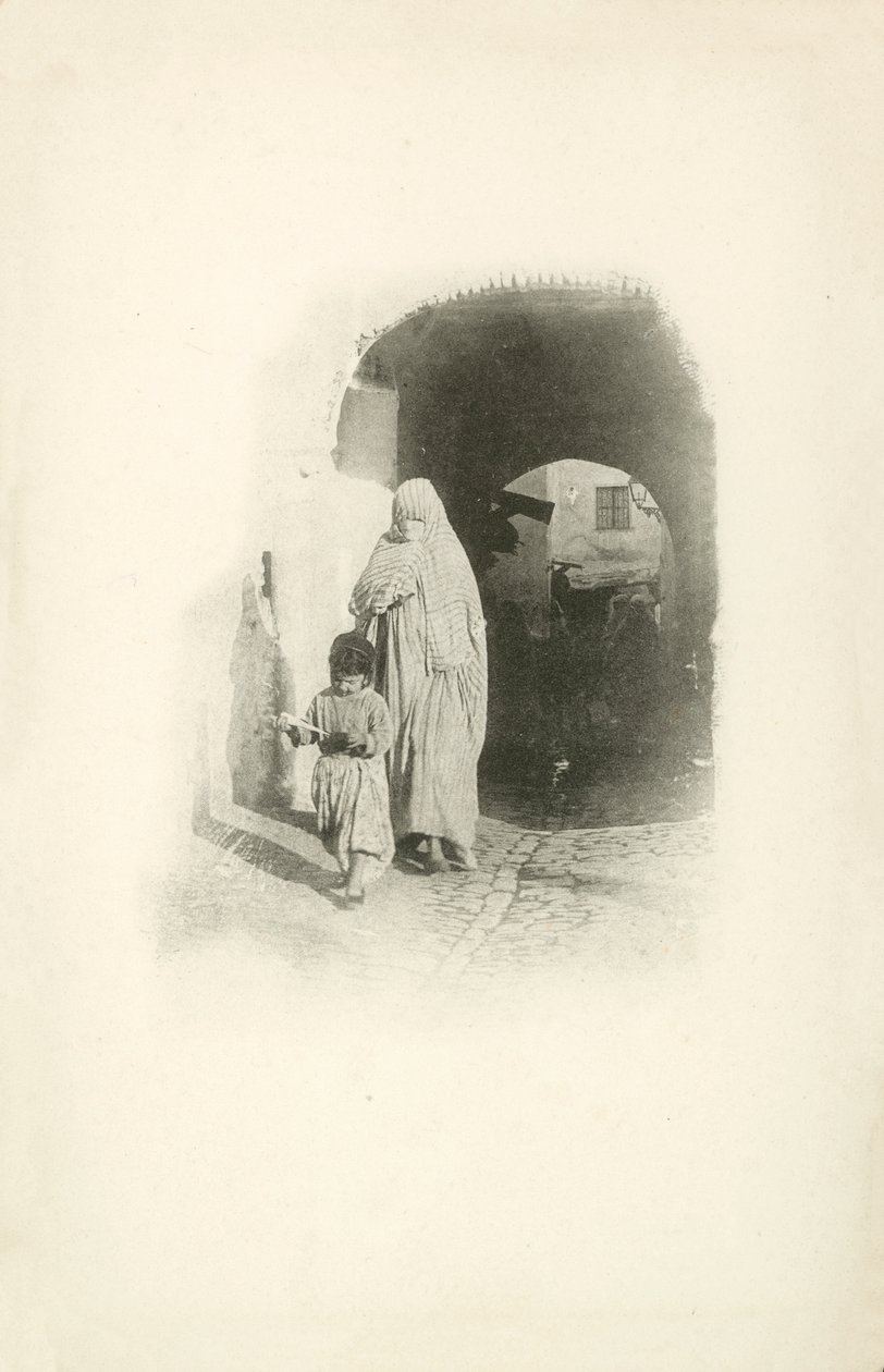 En av Jules Gervais-Courtellemonts vyer över Algeriet (svartvitt foto) av Jules (after) Gervais-Courtellemont