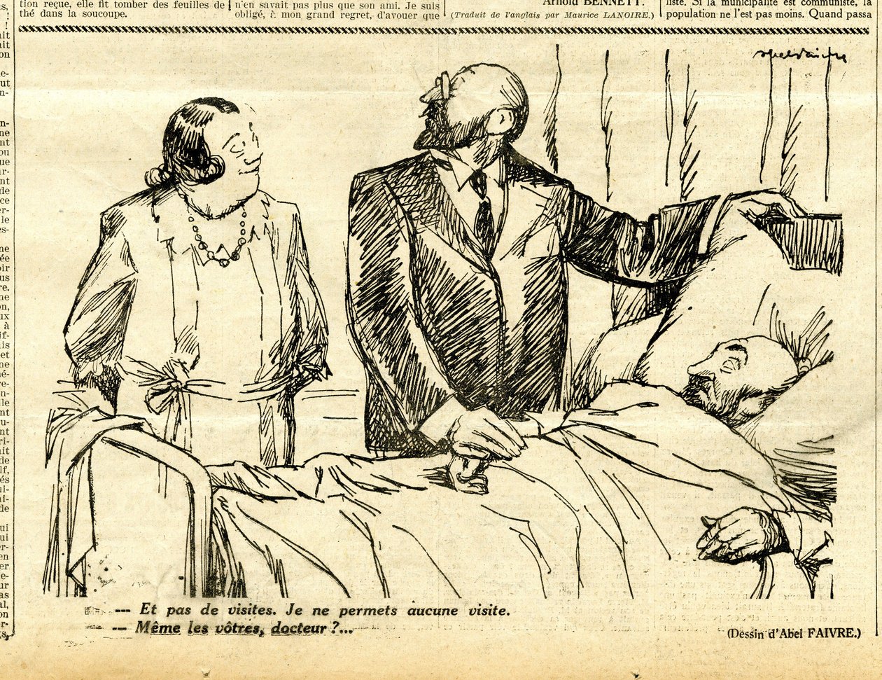 Uppriktig, satirisk i svartvitt av Jules Abel Faivre