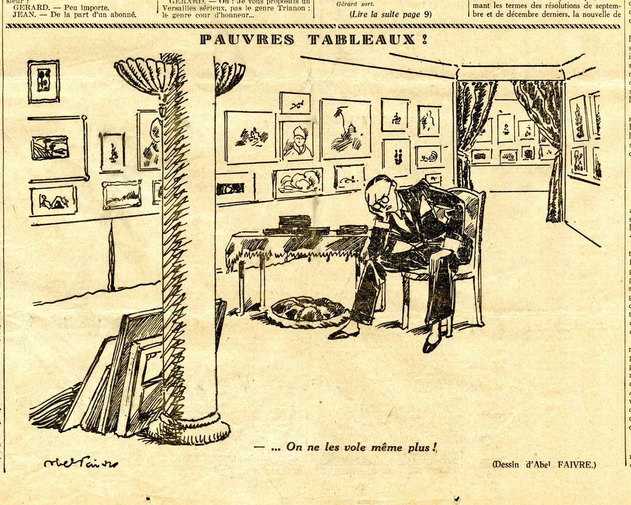 Uppriktig, satirisk i svartvitt av Jules Abel Faivre