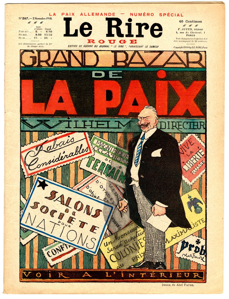 Omslag till "" The Red Laughter", Satirical in Colors av Jules Abel Faivre