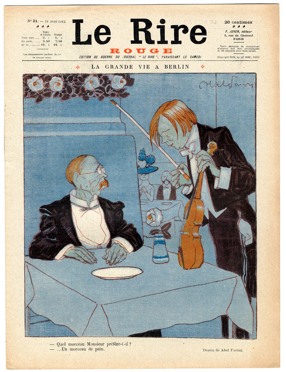Omslag till "" The Red Laughter", Satirical in Colors av Jules Abel Faivre