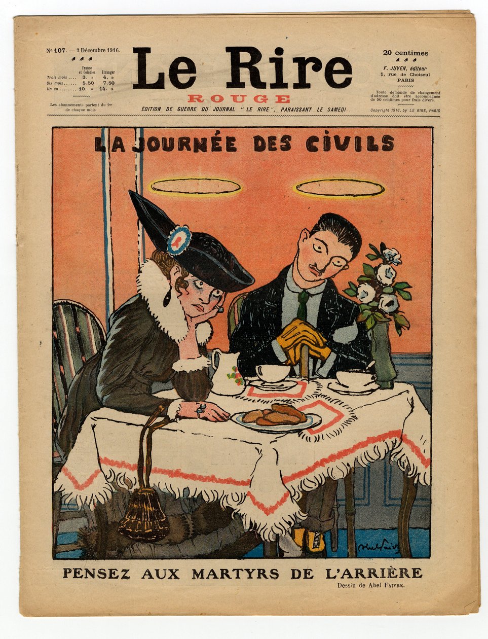 Omslag till "" The Red Laughter", Satirical in Colors av Jules Abel Faivre