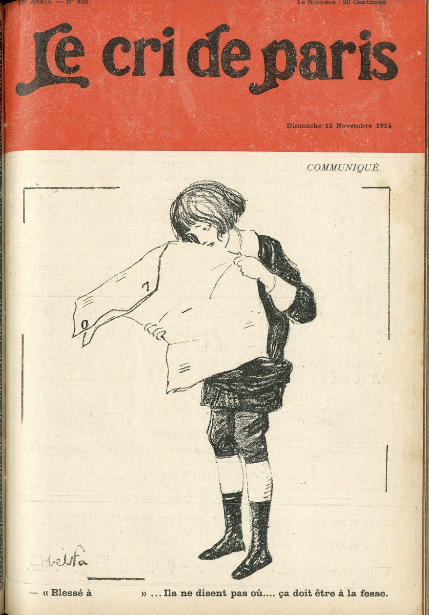 Illustration av Abel Faivre (1867-1945) för omslaget till Le Cri de Paris av Jules Abel Faivre