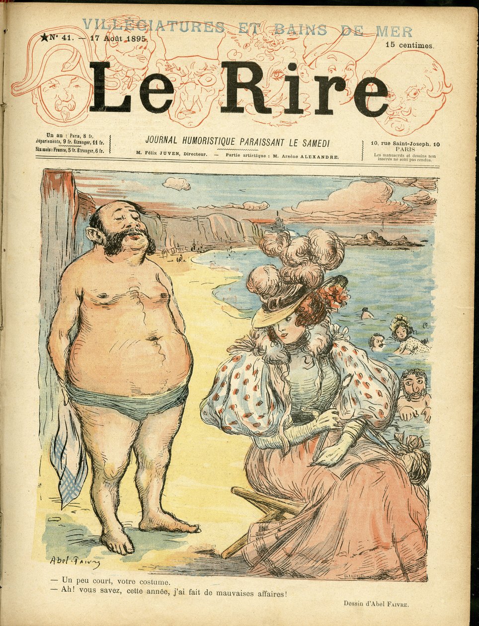 Illustration av Abel Faivre (1867-1945) för filten Le Rire av Jules Abel Faivre