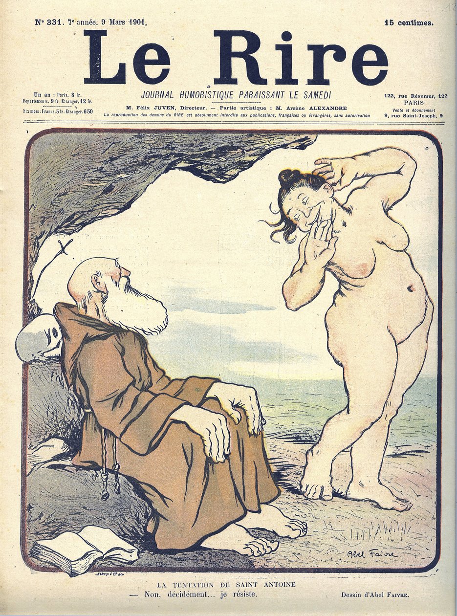 Illustration av Abel Faivre (1867-1945) för omslaget till The Laughter, nr 331 av Jules Abel Faivre
