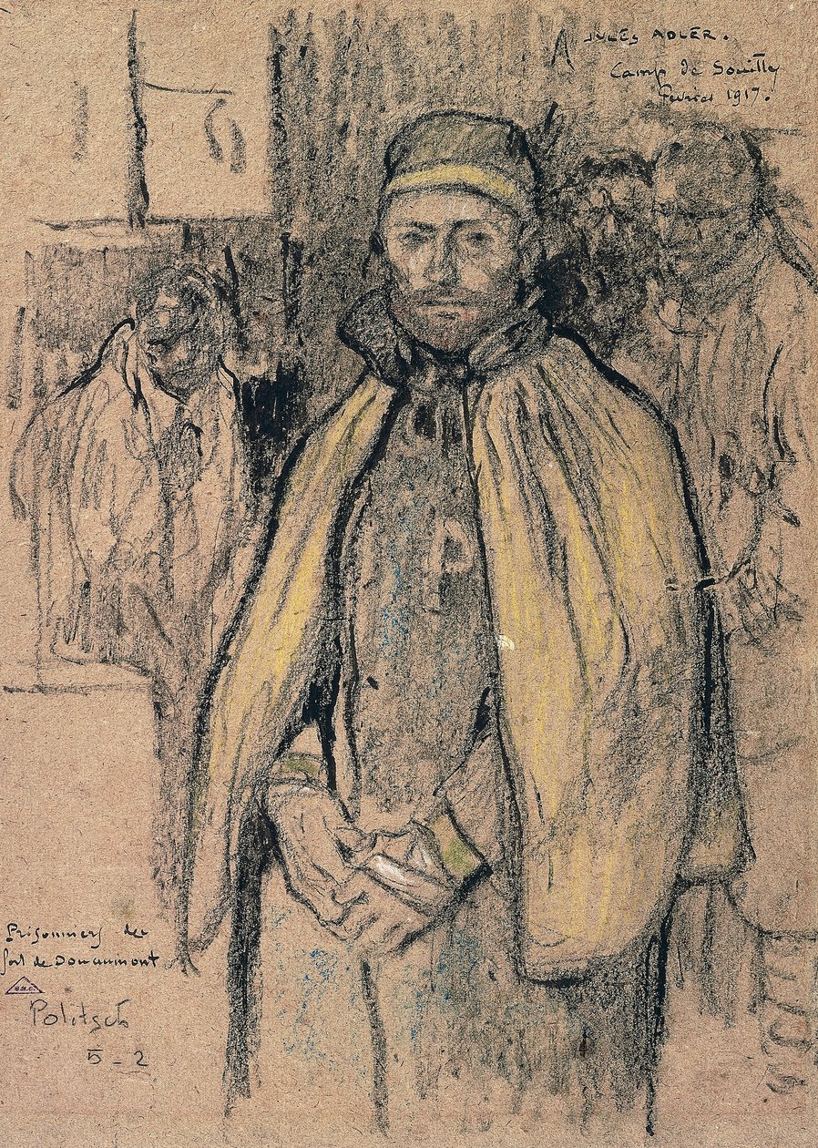 Fångar från Fort Douaumont (ritning) av Jules Adler