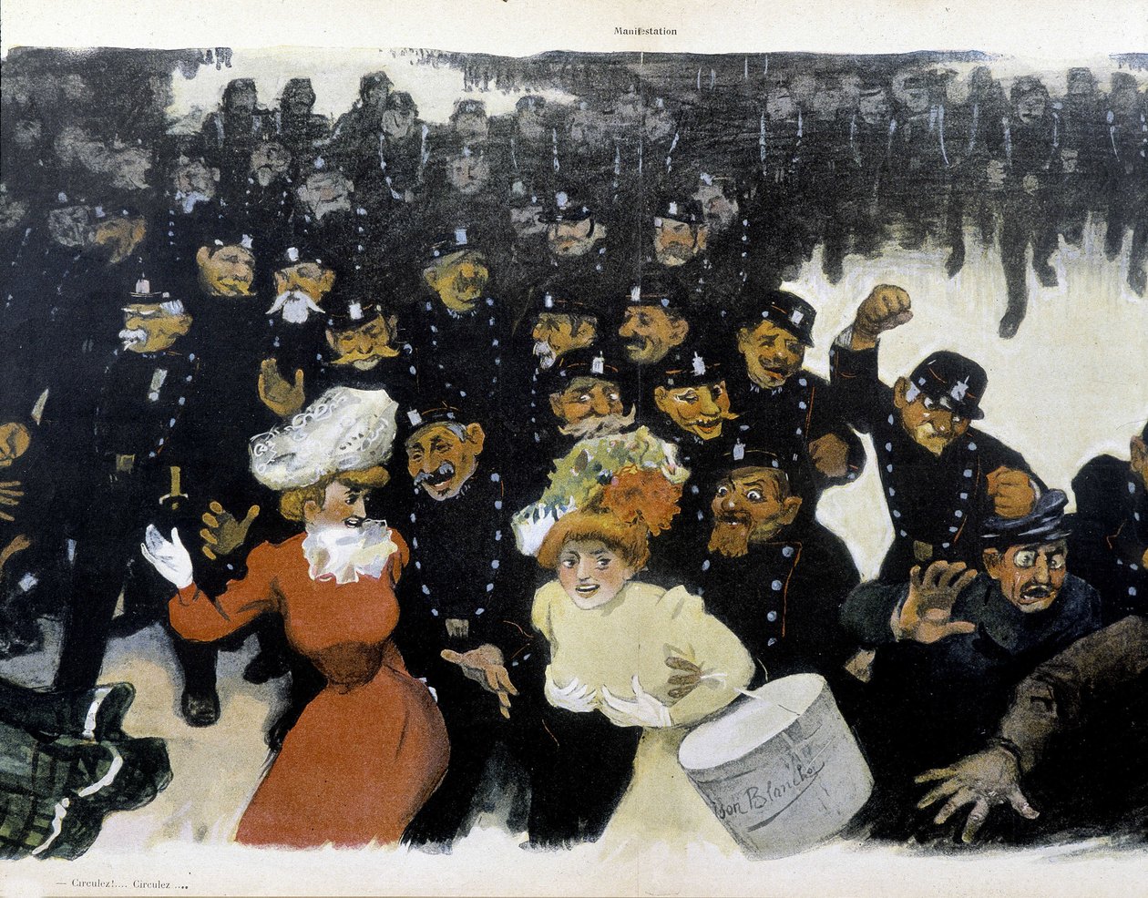 Demonstration omkring 1901- teckning av GR¿N av Jules Alexandre Gruen or Grun
