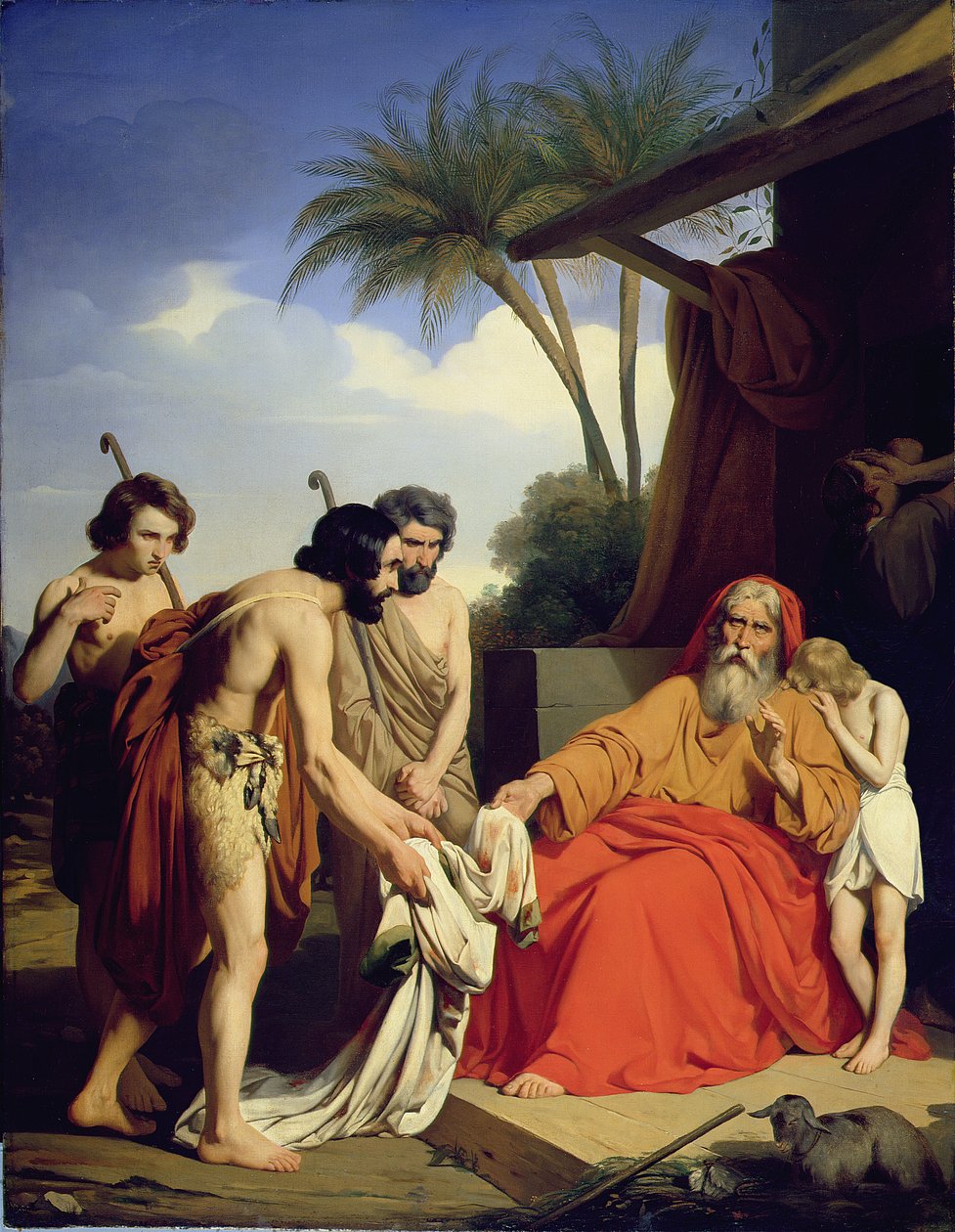 Josephs kappa kom tillbaka till Jacob, 1841 av Jules Ambroise Francois Naudin