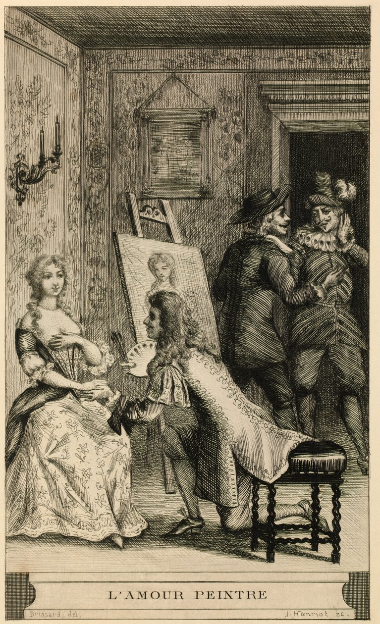 Scen av kärlek målare av Jules Armand Hanriot