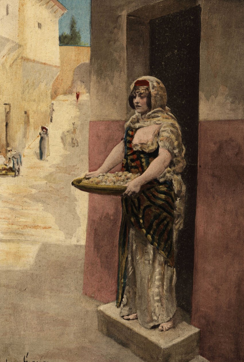 Dido (Didon) säljer mossor. Pantagruel. Illustration av Jules Garnier. I "Rabelais och Jules Garniers verk". av Jules Arsene Garnier