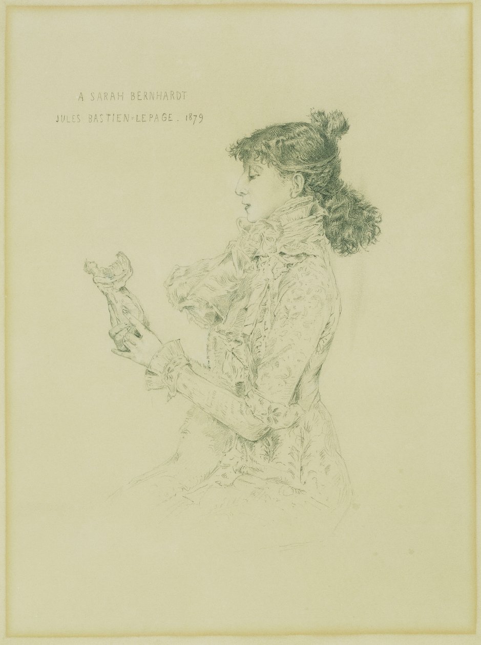 Porträtt av Sarah Bernhardt, 1879 av Jules Bastien Lepage