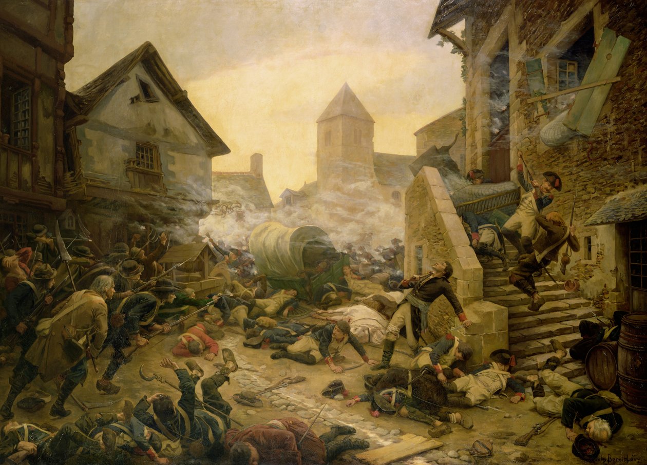 Strid vid Cholet, eller General Moulins självmord 1794 av Jules Benoit Levy