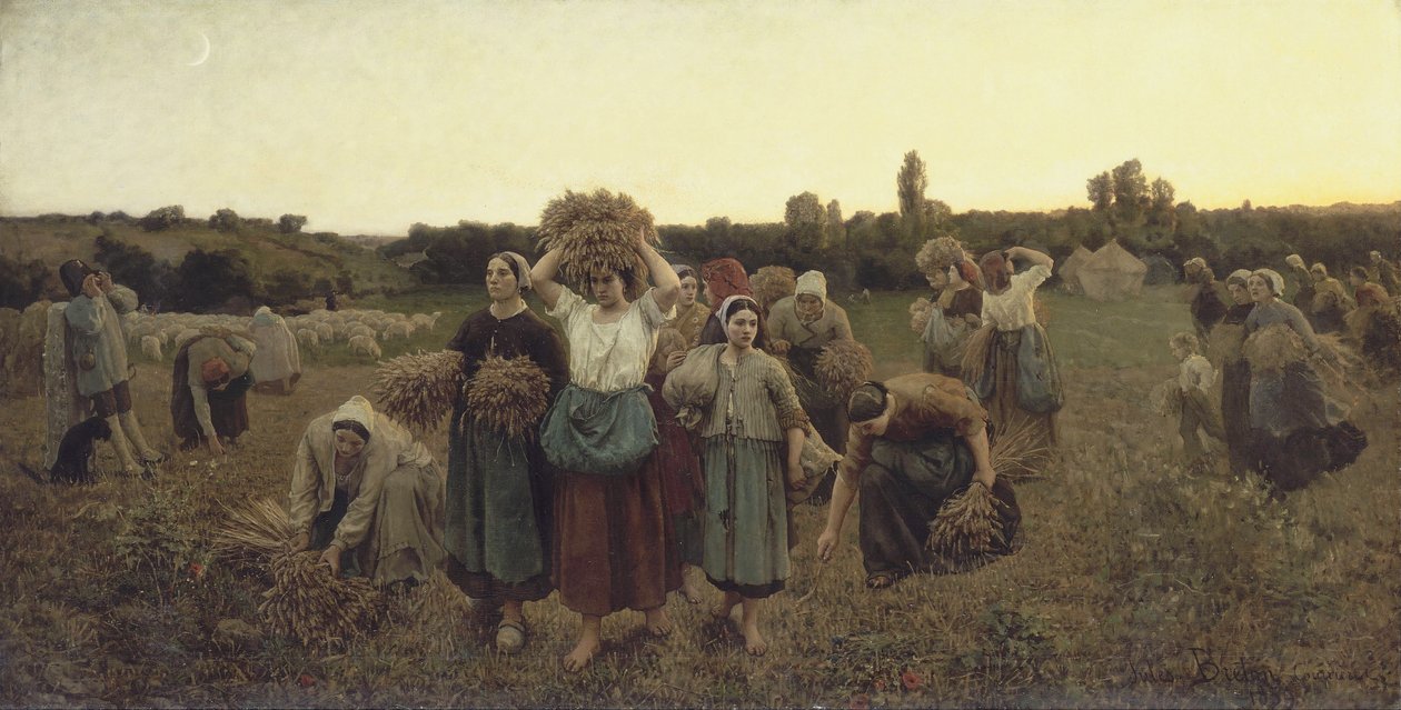 Calling in the Gleaners, 1859 av Jules Breton