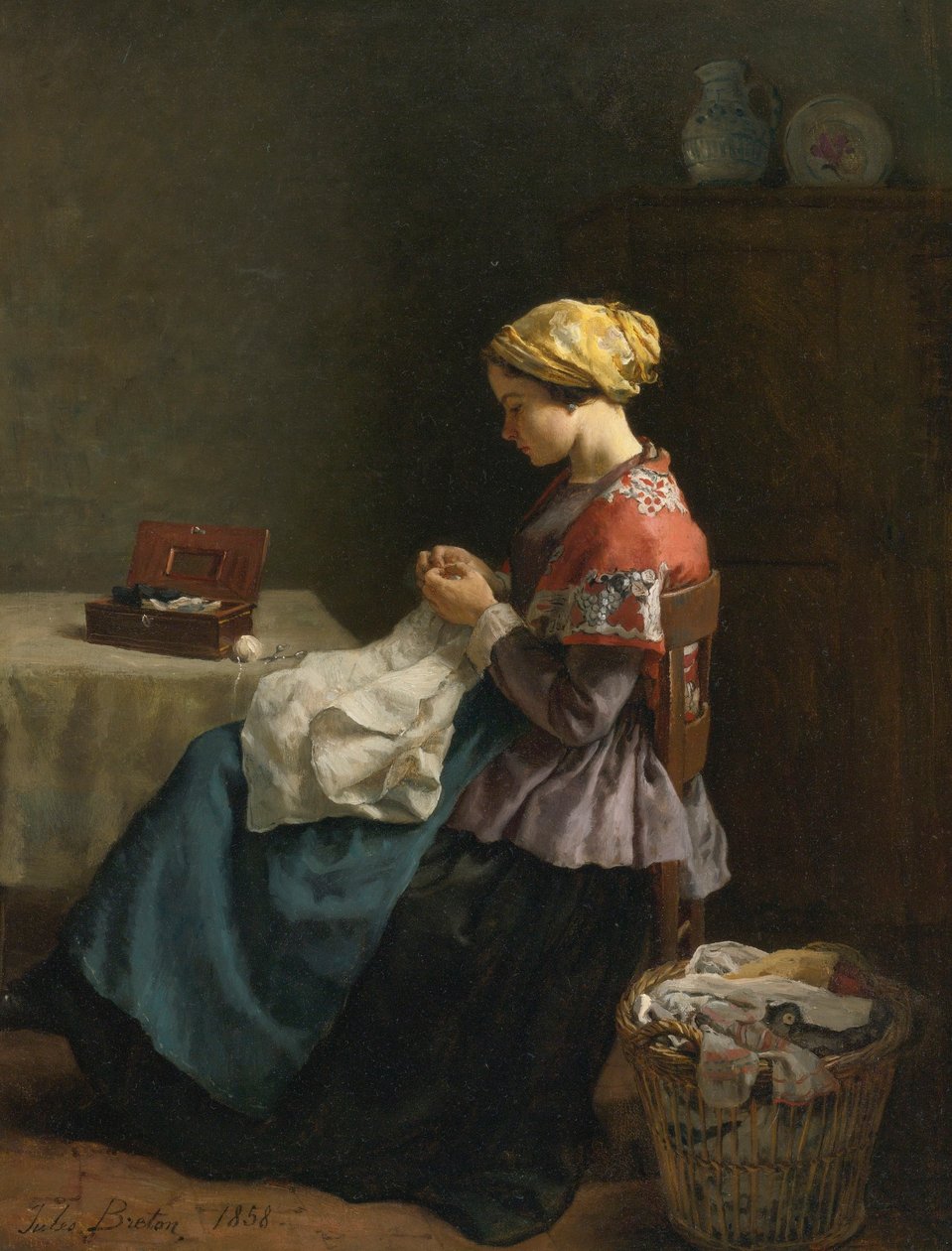 Jules Breton, 1868 - Den lilla sömmerskan av Jules Breton