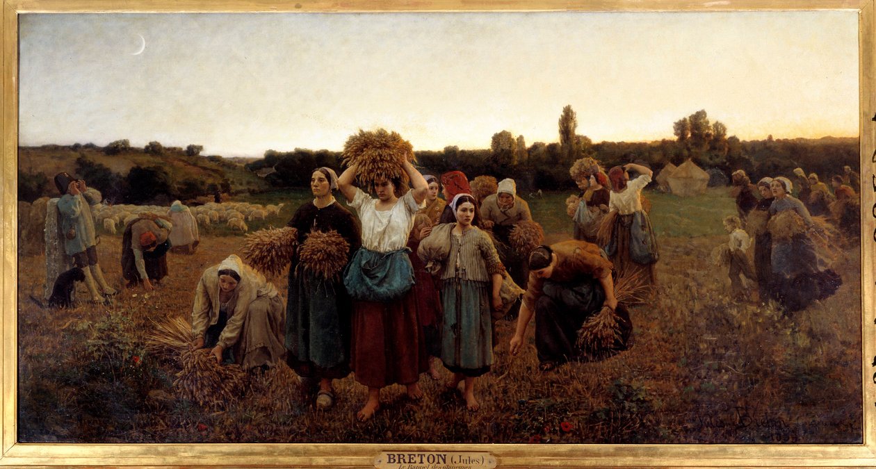 Le rappel des glaneuses Målning av Jules Breton (1827-1906) 1859 Sön. 0,9x1,76 m Paris, musee d