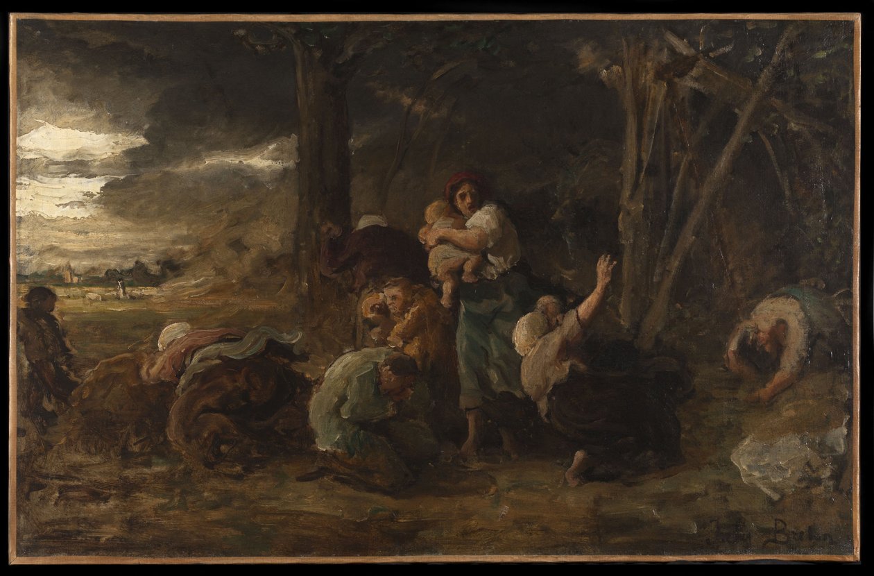 Blixt, ca 1865 (olja på duk) av Jules Breton