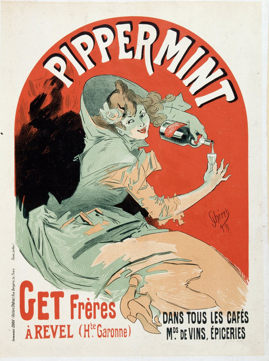 Reklamaffisch för Pippermint Get Freres - av Jules Cheret av Jules Cheret