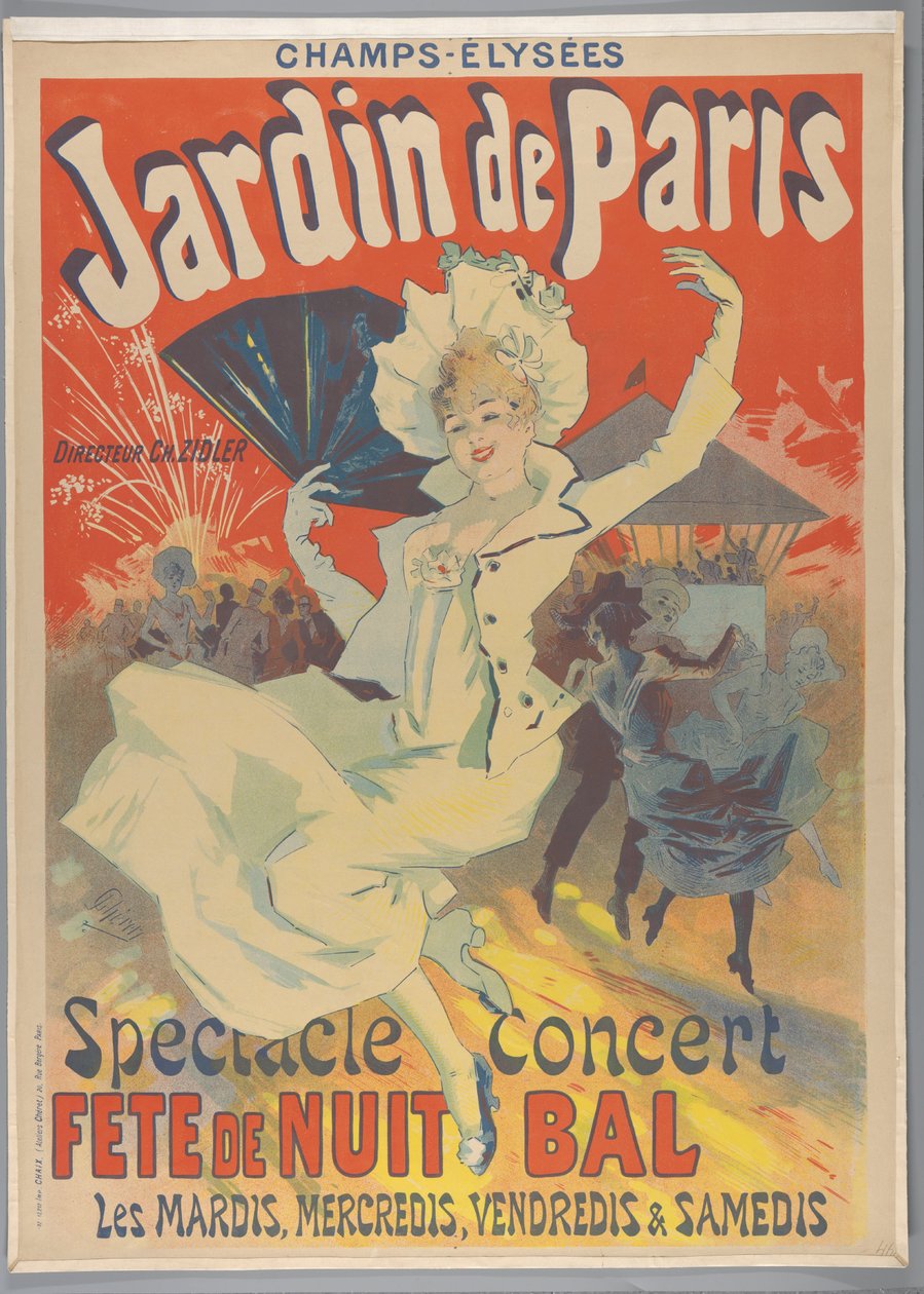 Champs-Elysées. Jardin de Paris, 1890 av Jules Cheret