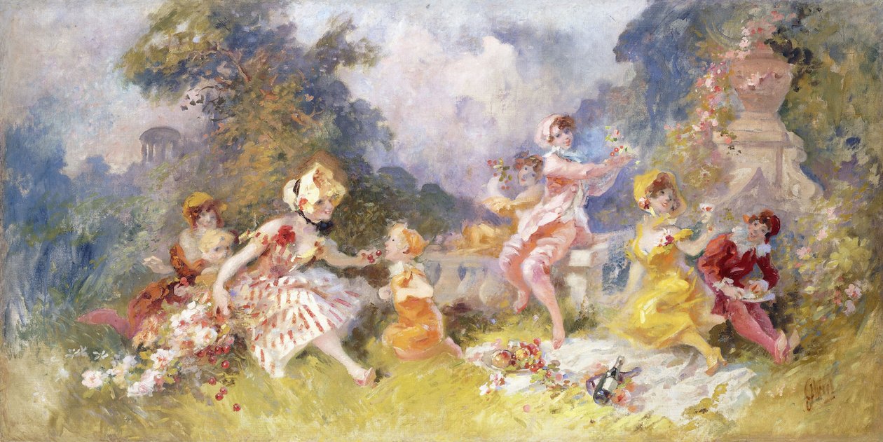 Lunch på gräset, ca 1894 av Jules Cheret