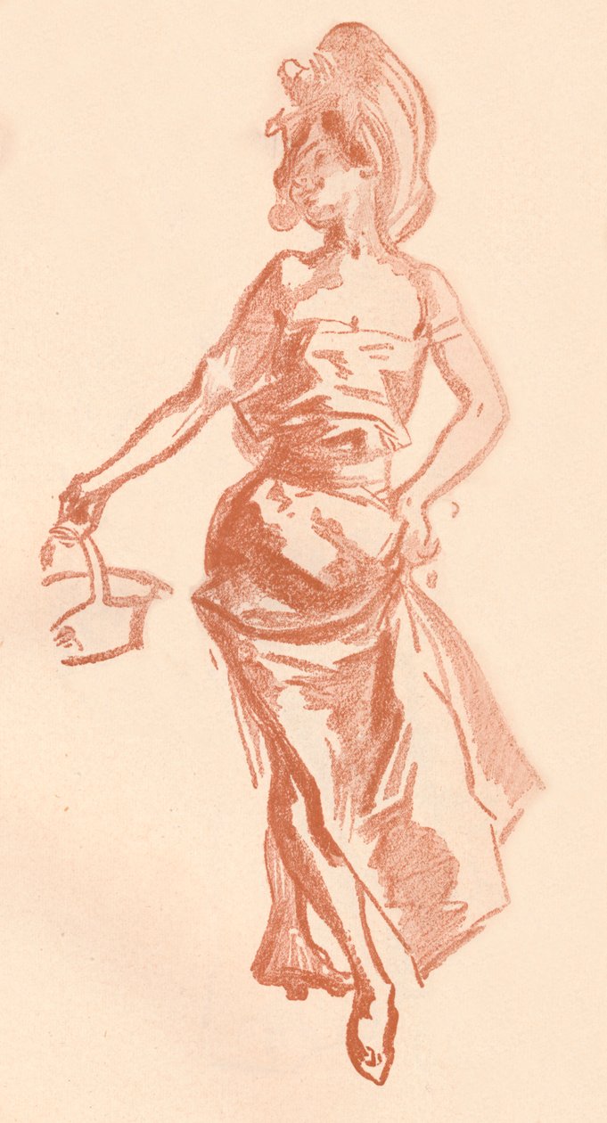 Teckning i Sanguine, c1900 1903-1904 av Jules Cheret