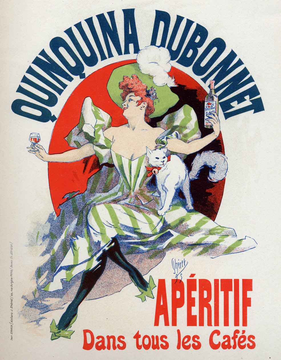 Mat och dryck. Quinquina Dubonnet aperitif. Affisch av Jules Cheret, Frankrike av Jules Cheret