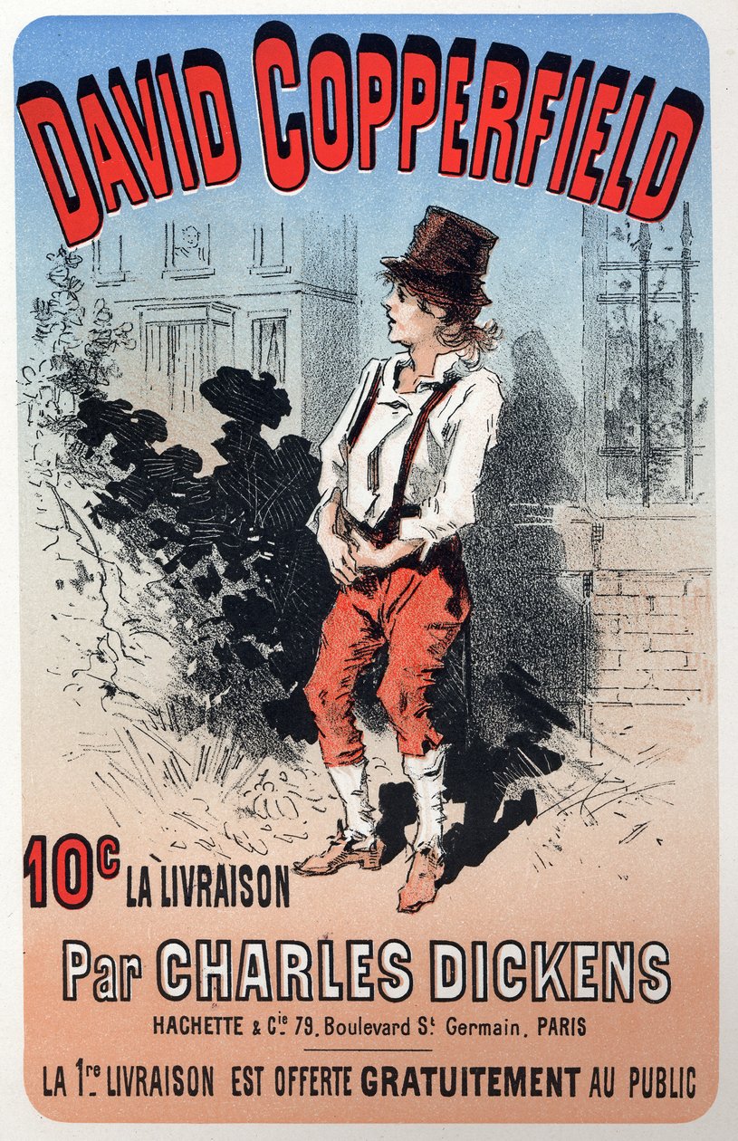 Litteratur. David Copperfield, av Charles Dickens. Affisch av Jules Cheret för en fascicule