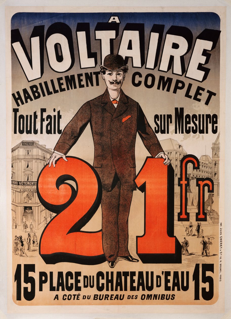 Affischreklam "A Voltaire", ca 1877 av Jules Cheret