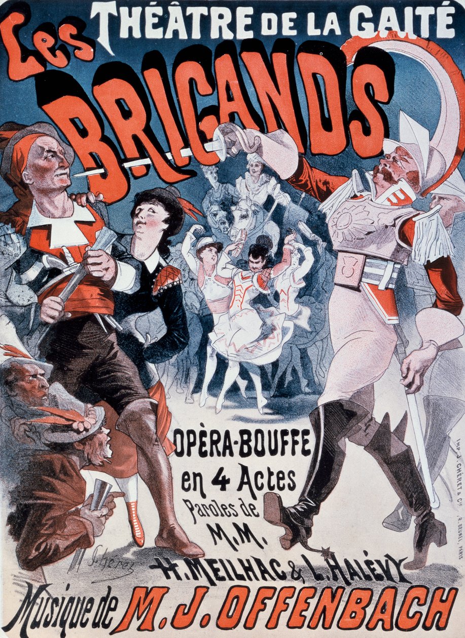 Affisch för Les Brigands av Jacques Offenbach av Jules Cheret