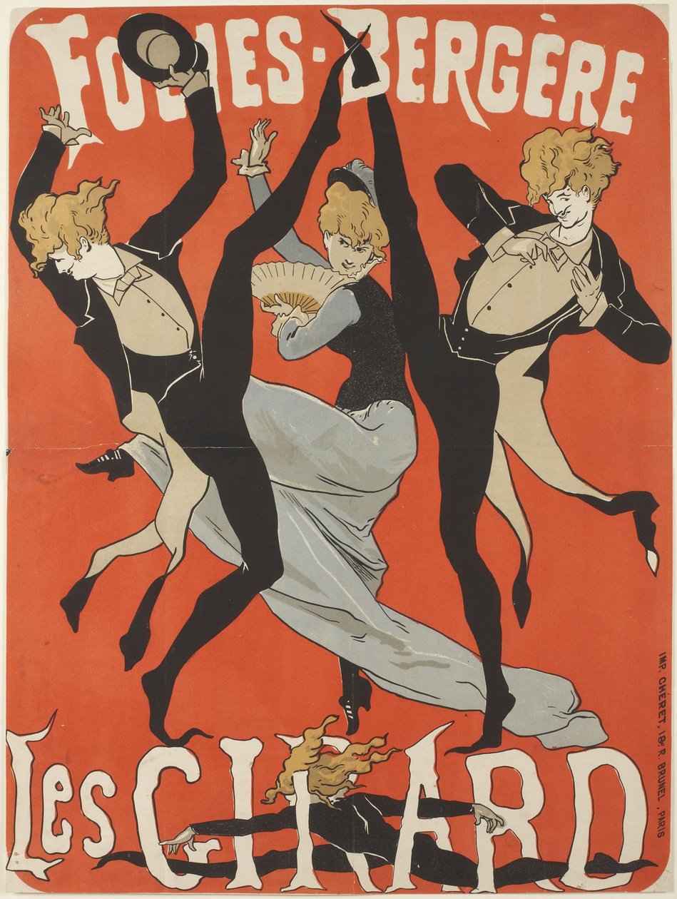 Affisch för Les Girards på Folies-Bergère av Jules Cheret