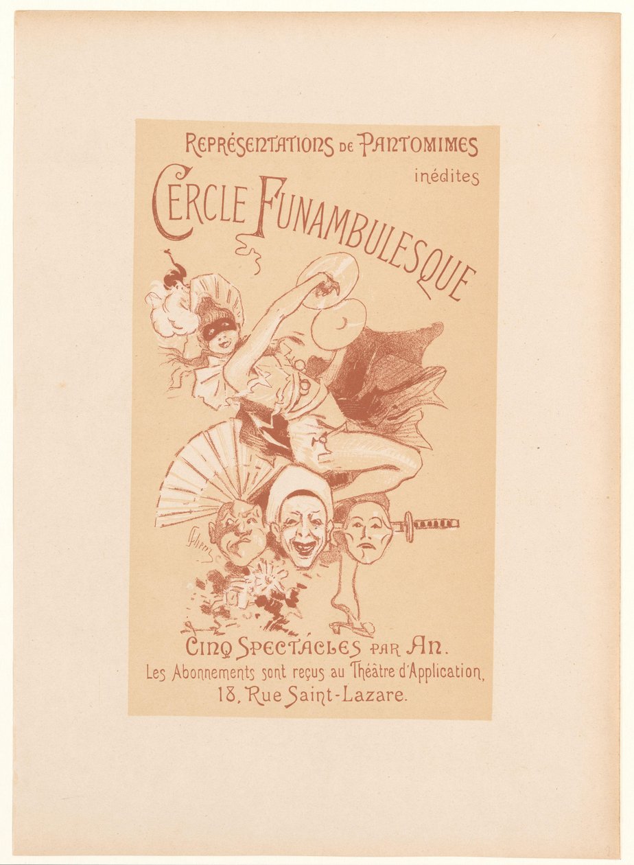 Reklamkort för Cercle Funambulesque Cercle Funambulesque (titel på objekt) av Jules Cheret