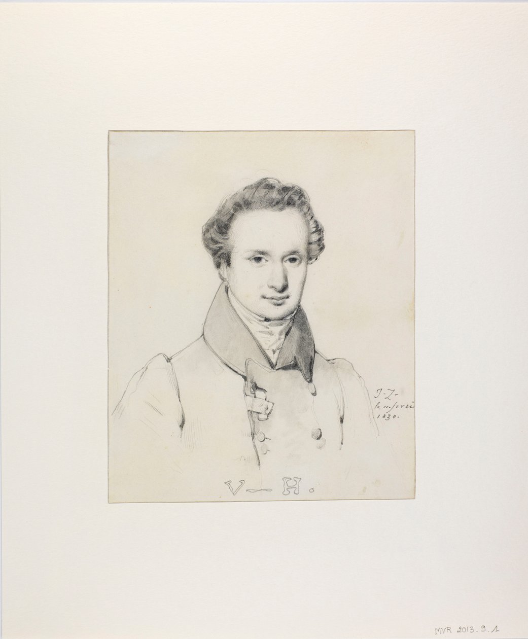 Porträtt av Victor Hugo 1802-1885, 1830. av Jules Claude Ziegler