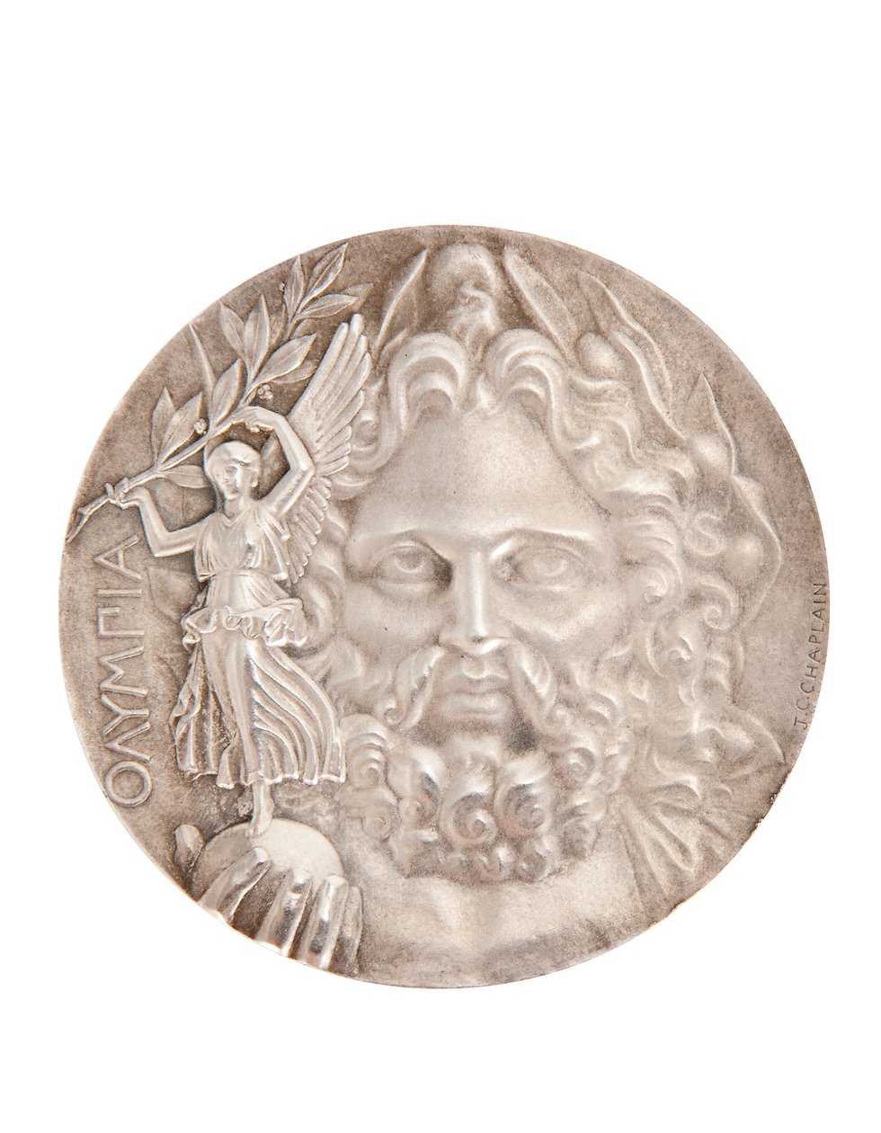 Första plats OS-medalj, Aten 1896 (silver) (se även 2628776) av Jules Clement Chaplain