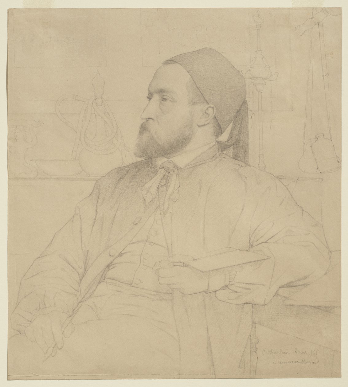 Porträtt av Constant Moyaux, arkitekt, 1865 av Jules Clement Chaplain