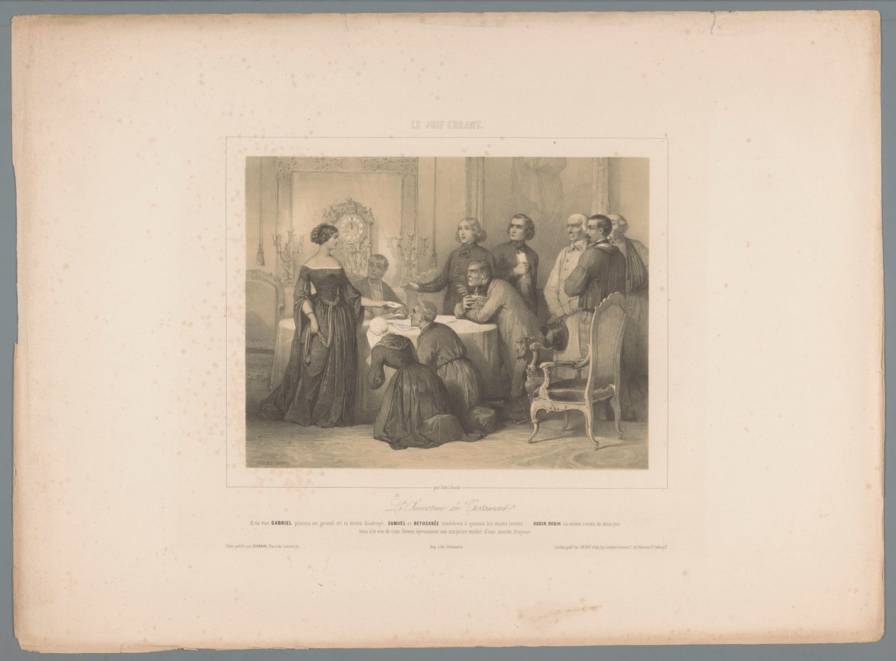 Herodias presenterar sitt testamente Öppnandet av testamentet (titel på objekt) Scener från romanen The Wandering Jew av Eugène Sue (serietitel) The Wandering Jew (serietitel på objekt) av Jules  David