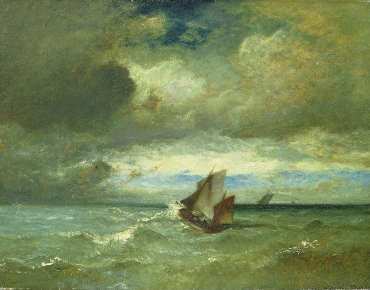 Skakigt hav av Jules Dupré