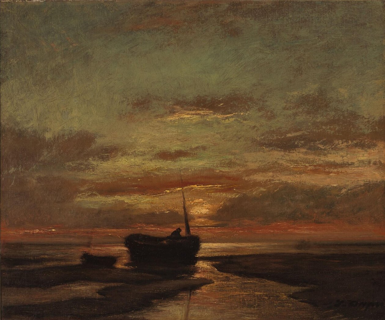 Holländska: Solnedgång Solnedgång av Jules Dupré