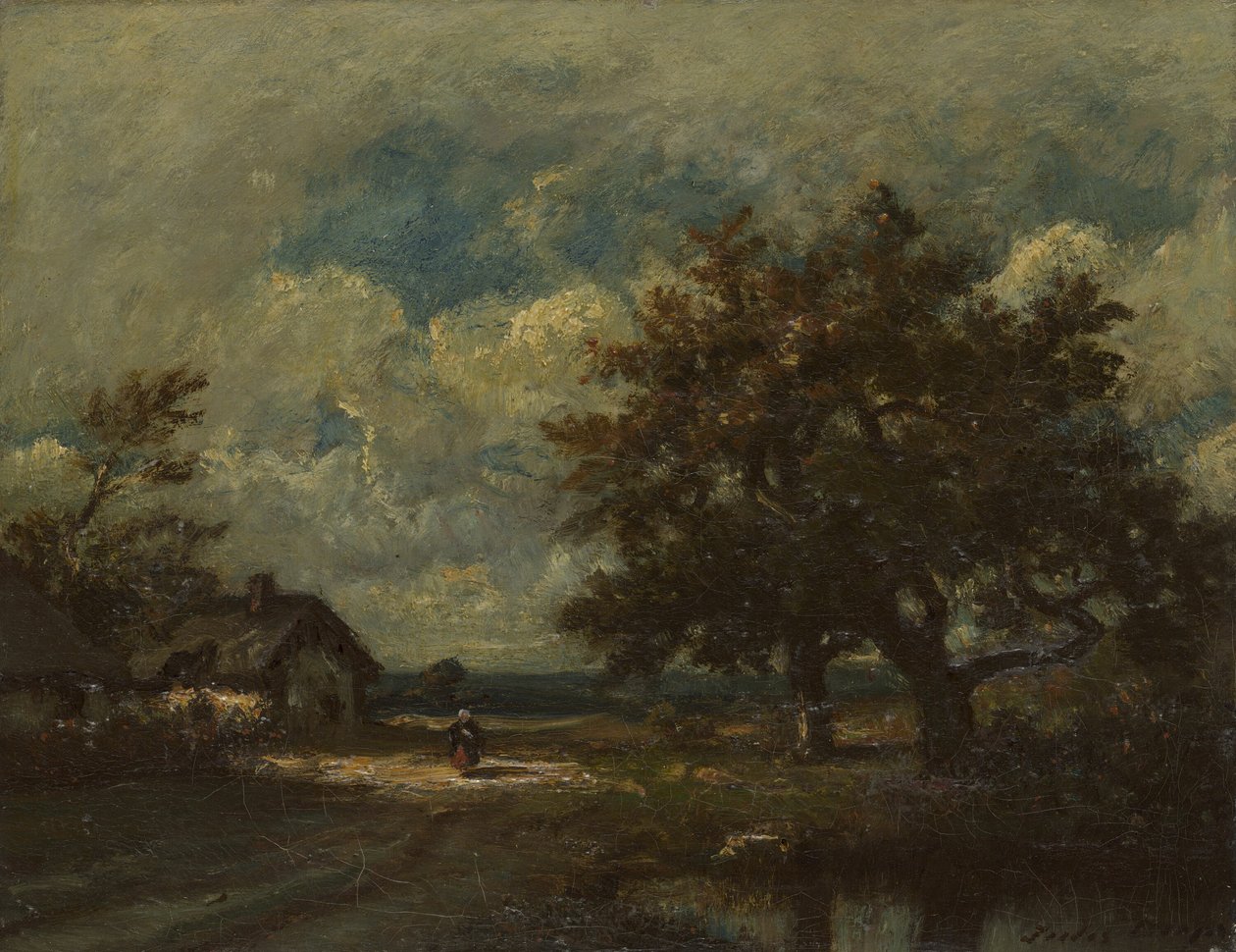 Stugan vid vägkanten, Stormy Sky av Jules Dupré