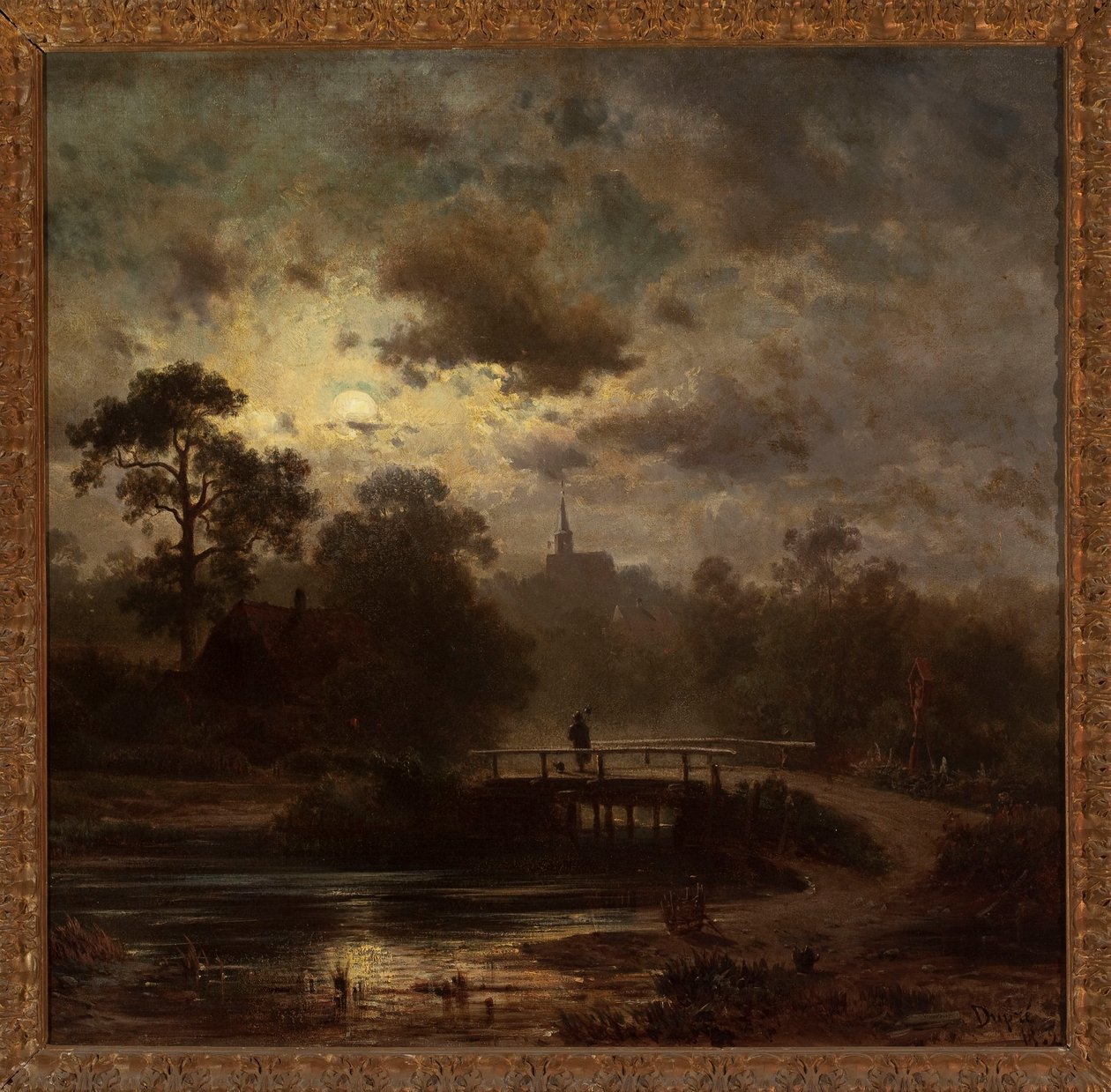 Landskap i månsken av Jules Dupré