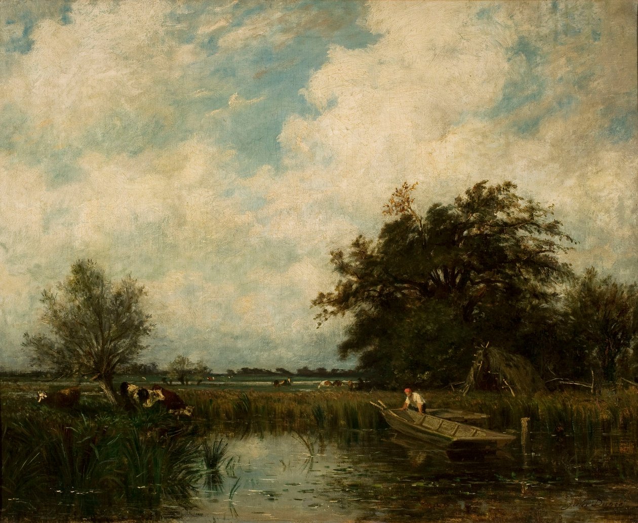 Landskap med damm av Jules Dupré