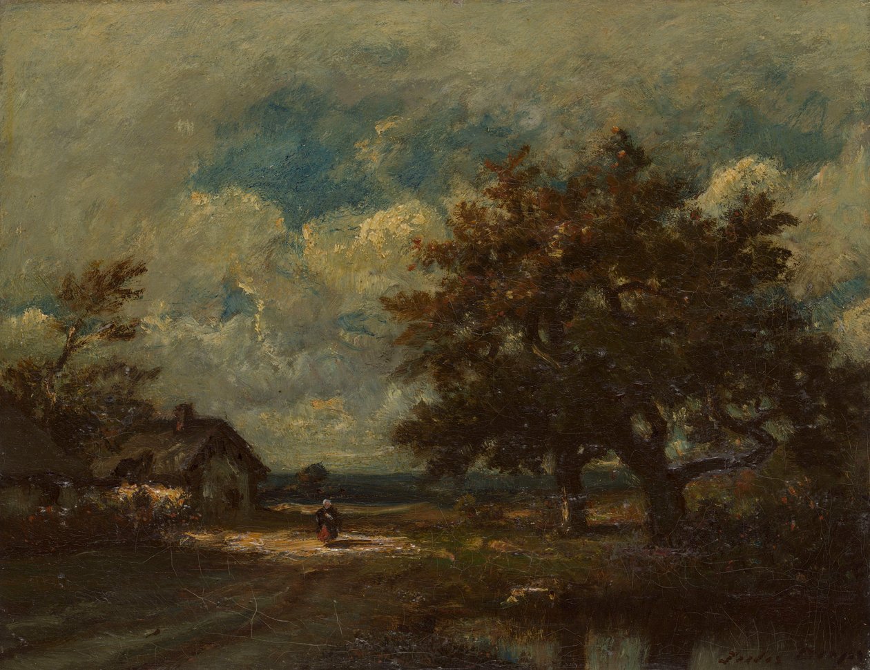 Stugan vid vägkanten, Stormy Sky av Jules Dupré