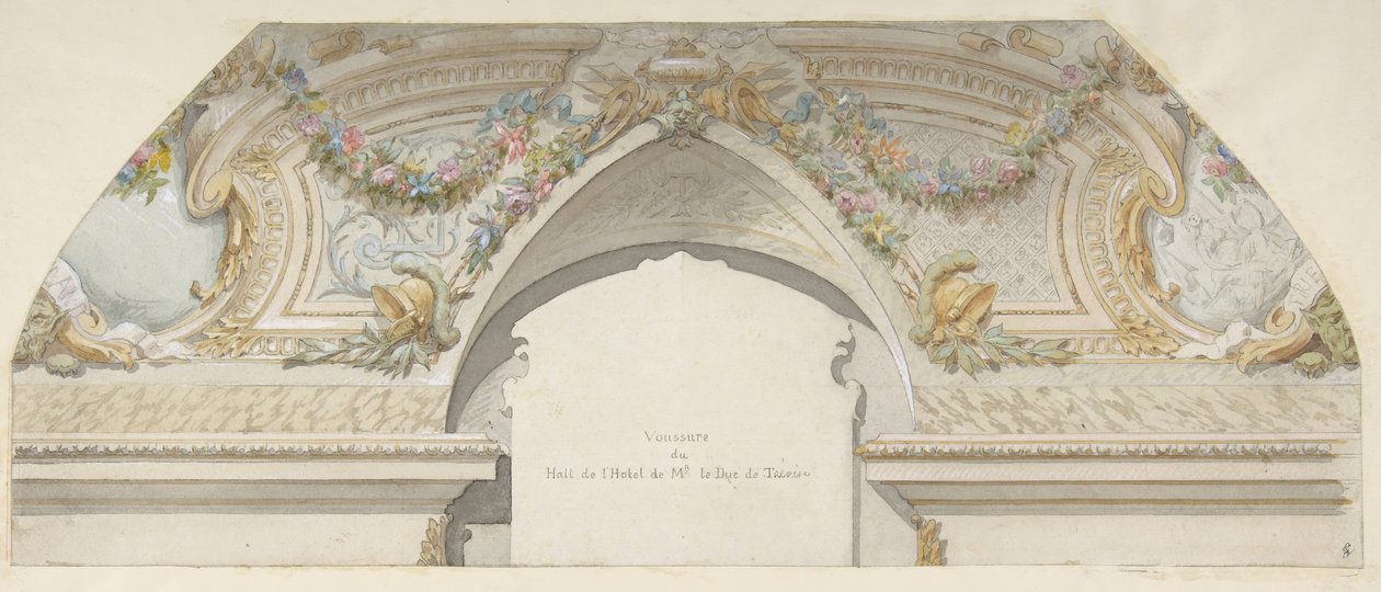 Design för Hôtel de Trevise, Paris, andra hälften av 1800-talet. Skapare: Jules-Edmond-Charles Lachaise, Eugène-Pierre Gourdet. av Jules Edmond Charles Lachaise and Eugène Pierre Gourdet